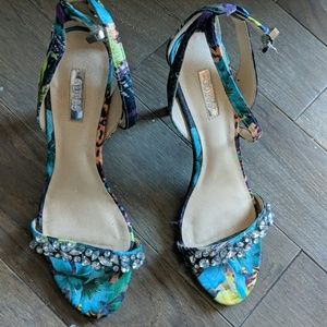 Floral heel shoes size 8